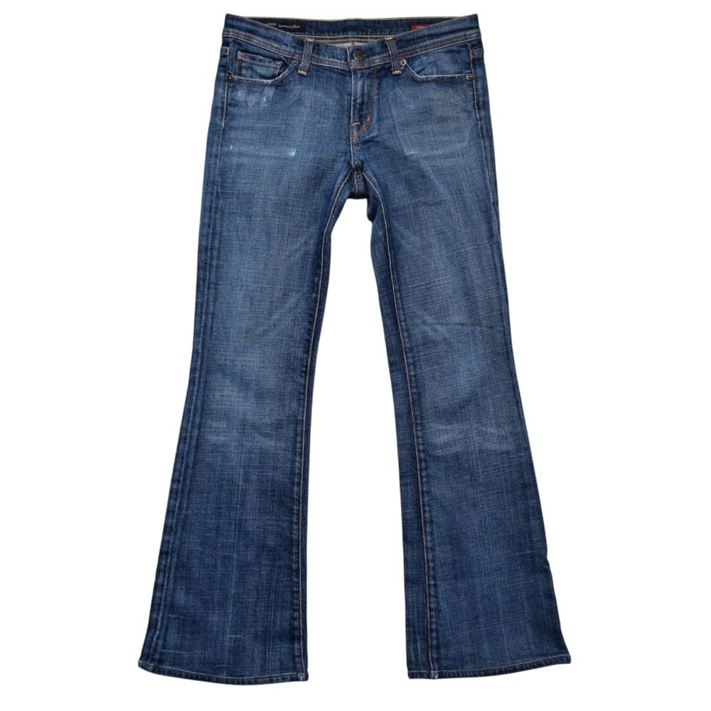 Citizens of Humanity Ingrid 002 Low Rise Flare Jeans 27 Dark Wash Y2K Distressed